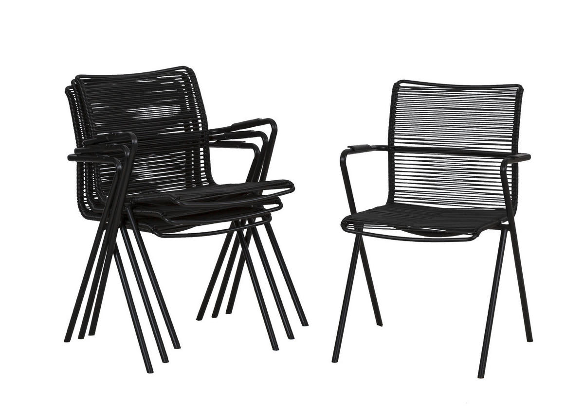 STAPELSESSEL in Metall, Kunststoff Anthrazit, Schwarz  - Anthrazit/Schwarz, Basics, Kunststoff/Metall (55/57/83cm) - Acamp