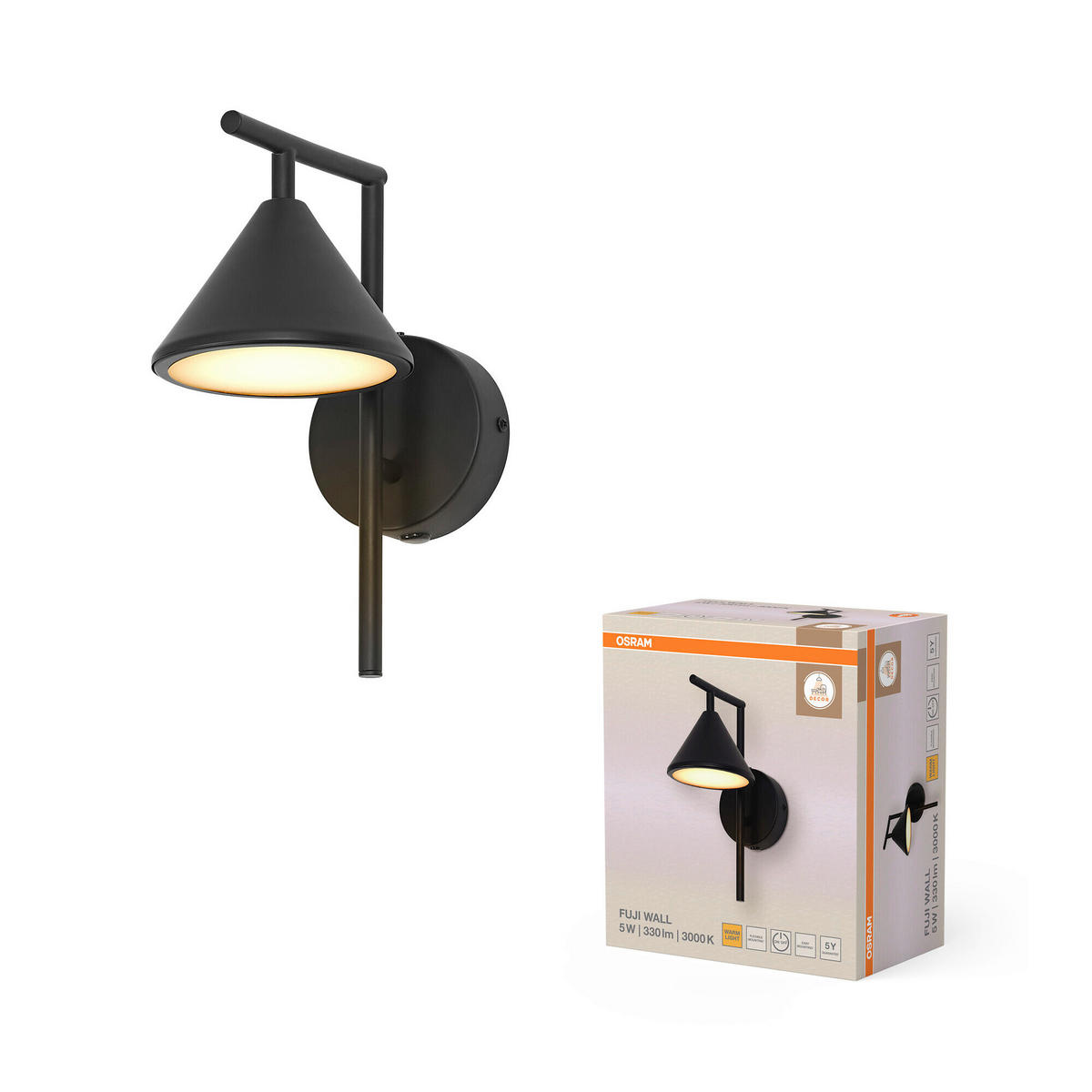 LED-WANDLEUCHTE 12/19.5/25.5 cm   - Design, Kunststoff (12/19.5/25.5cm) - Osram
