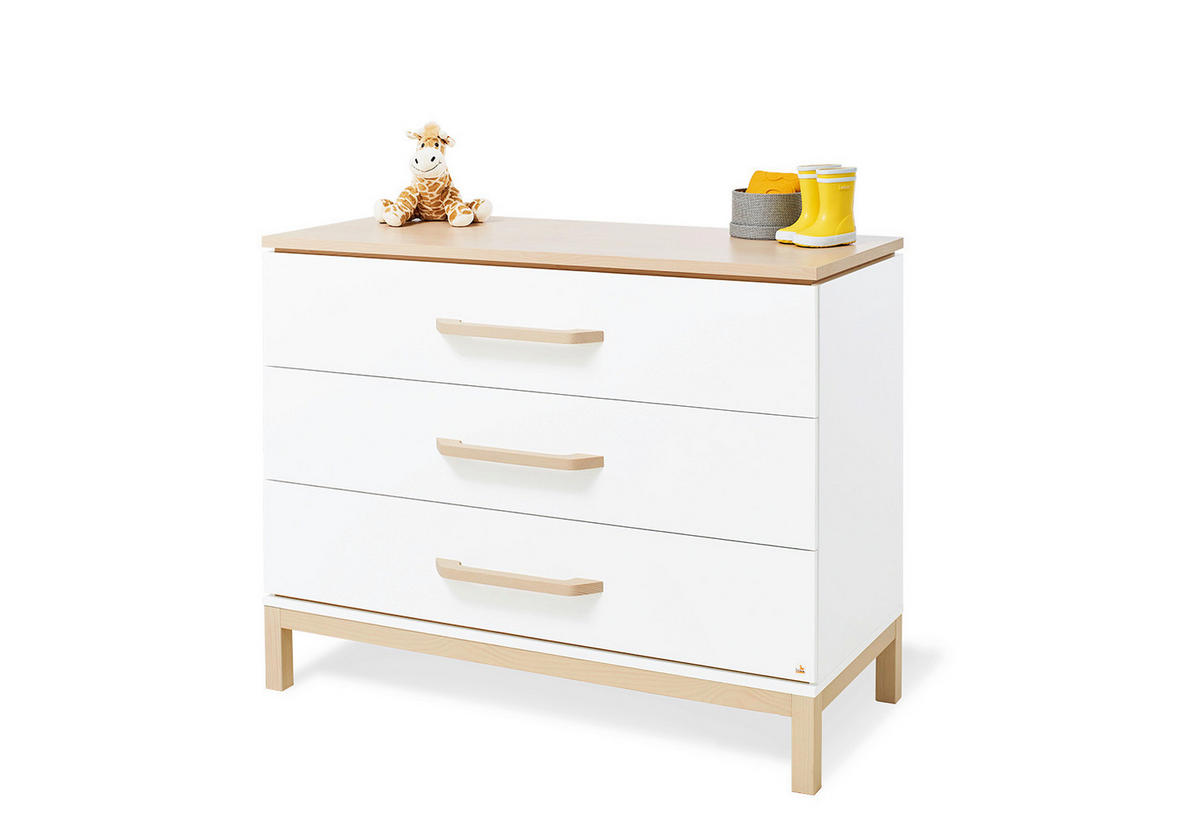 WICKELKOMMODE PINOLINO LIGHT Weiß, Ahornfarben  - Ahornfarben/Weiß, Design, Holz/Holzwerkstoff (115/98/56-78cm) - Pinolino