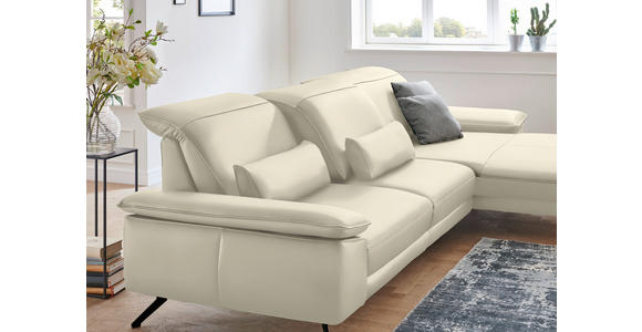 ECKSOFA in Echtleder Naturfarben  - Schwarz/Naturfarben, Design, Leder/Metall (328/193cm) - Dieter Knoll