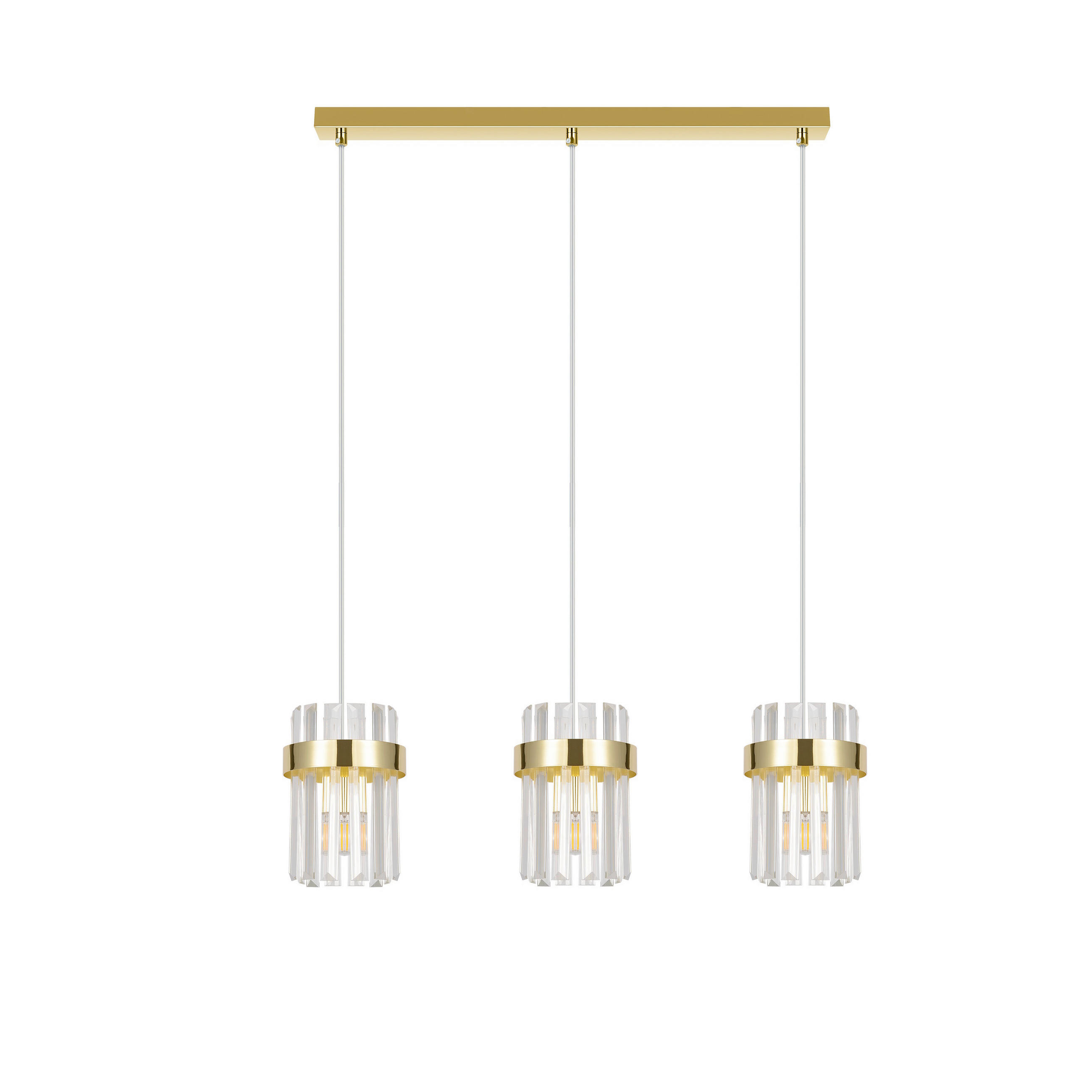 HÄNGELEUCHTE Vetro  150/60/14 cm  - Goldfarben, KONVENTIONELL, Glas (150/60/14cm)