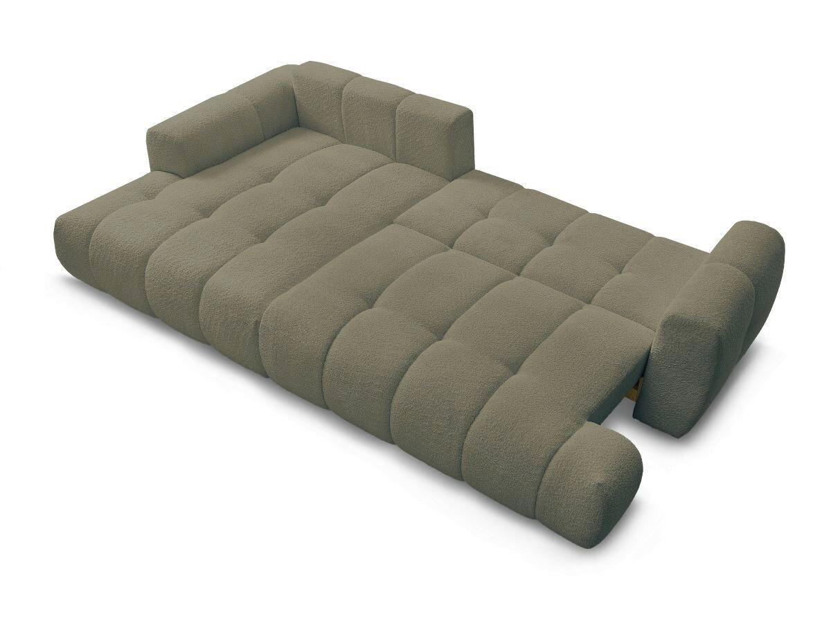 ECKSCHLAFSOFA FUJI Bouclé Grün  inkl.  - Schwarz/Grün, MODERN, Kunststoff/Textil (160/292cm)