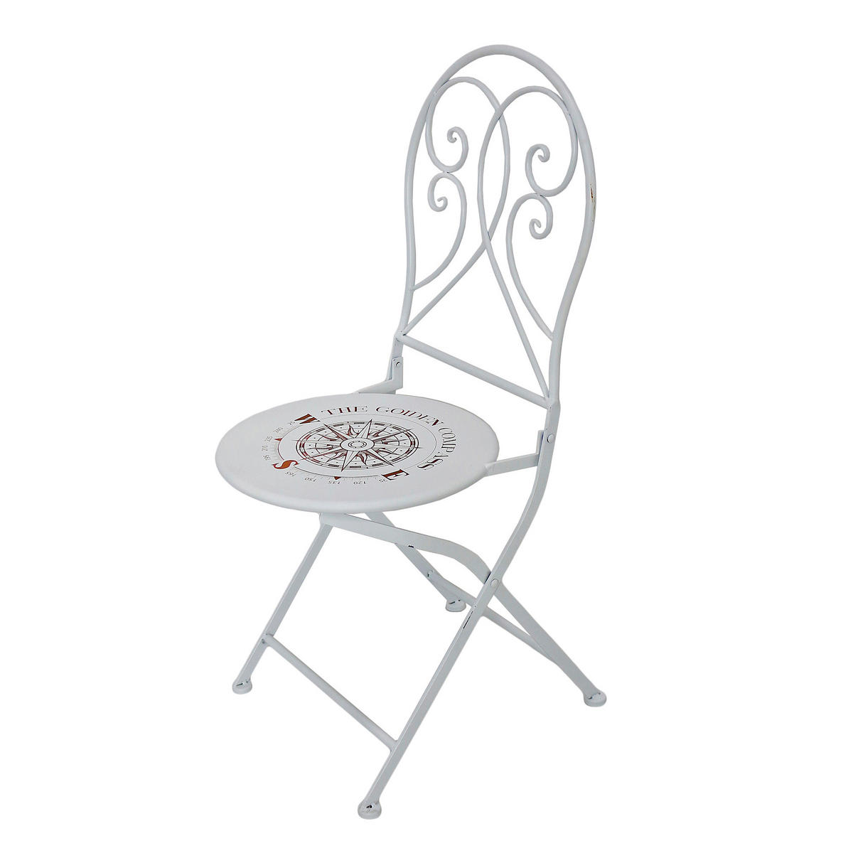 GARTENKLAPPSTUHL-SET in Metall Weiß  - Weiß, Basics, Metall (42/94/50cm) - Gardenson