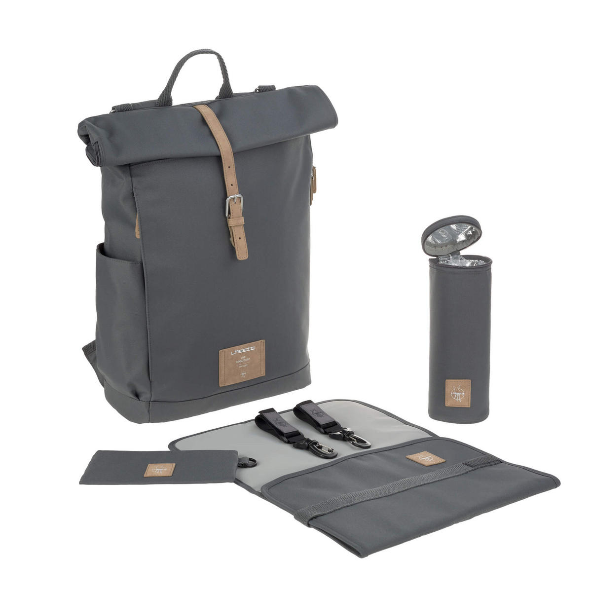 WICKELRUCKSACK Rolltop  - Anthrazit, Trend, Textil (30/14,5/46cm) - Lässig