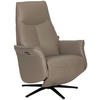 RELAXSESSEL Lederlook Echtleder    - Schwarz/Grau, Design, Leder/Holz (79/110/83cm) - Livetastic