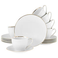 KAFFEESERVICE Weiß, Goldfarben Valencia 18-teilig  - Goldfarben/Weiß, Design, Keramik - Creatable