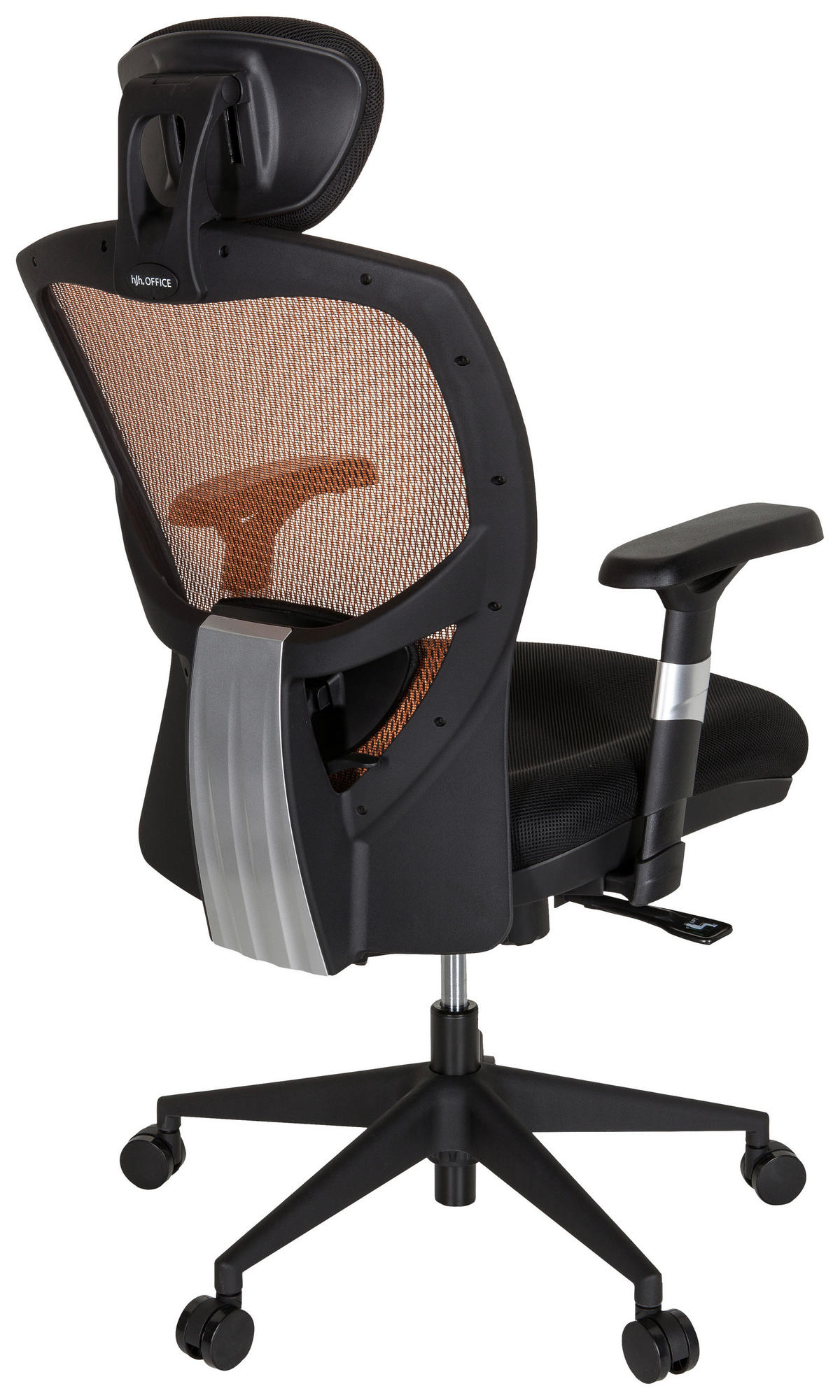 DREHSTUHL Netzbespannung, Flachgewebe Orange, Schwarz  - Schwarz/Orange, Basics, Kunststoff/Textil (66/117/65cm) - MID.YOU