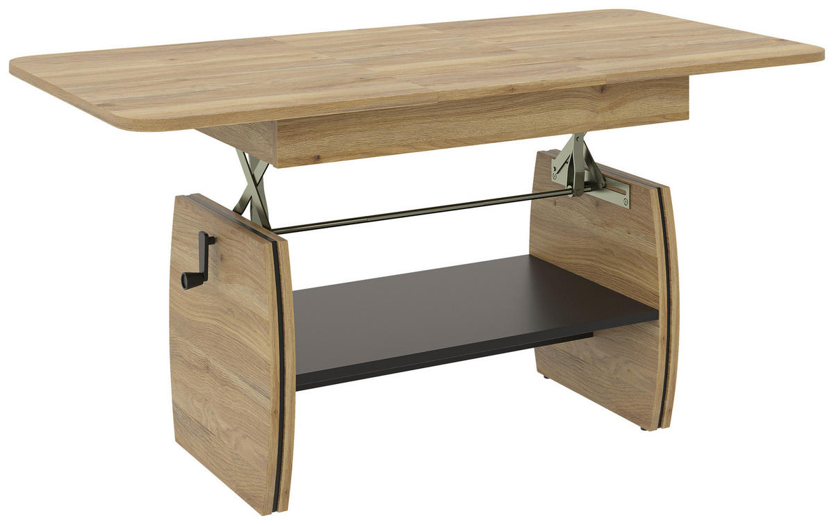 COUCHTISCH 95-125/60/51,5-61,5 cm rechteckig Eichefarben  - Eichefarben, KONVENTIONELL, Holzwerkstoff (95-125/60/51,5-61,5cm) - Xora