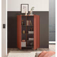 HIGHBOARD Schwarz, Rotbraun  95/134/38 cm  - Rotbraun/Schwarz, MODERN, Holzwerkstoff/Metall (95/134/38cm) - Carryhome