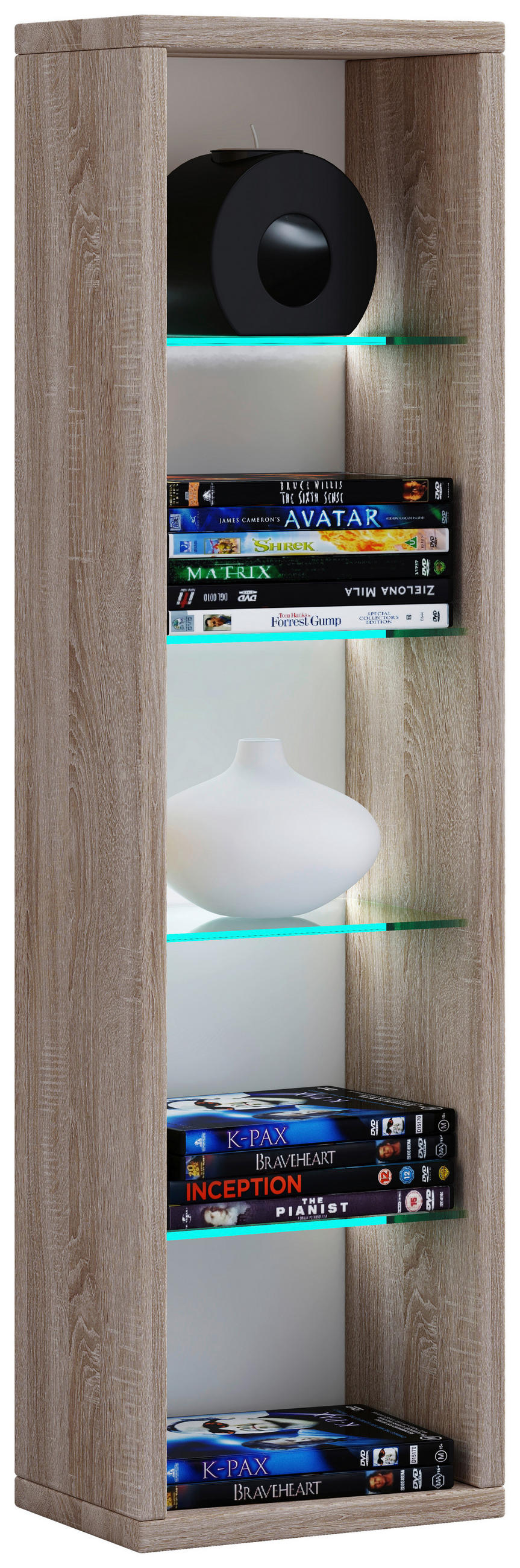 WANDREGAL 21/77/14 cm  - Sonoma Eiche, Design, Glas/Holzwerkstoff (21/77/14cm) - MID.YOU