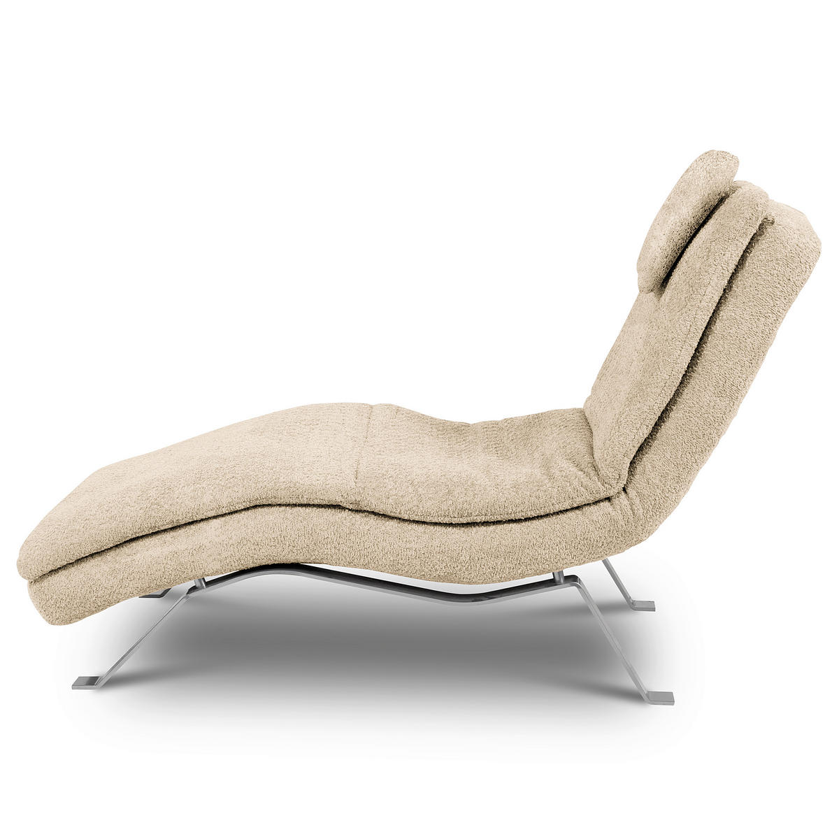 RELAXLIEGE Bouclé Creme  - Silberfarben/Creme, Design, Textil/Metall (65/95/171cm) - Celina Home