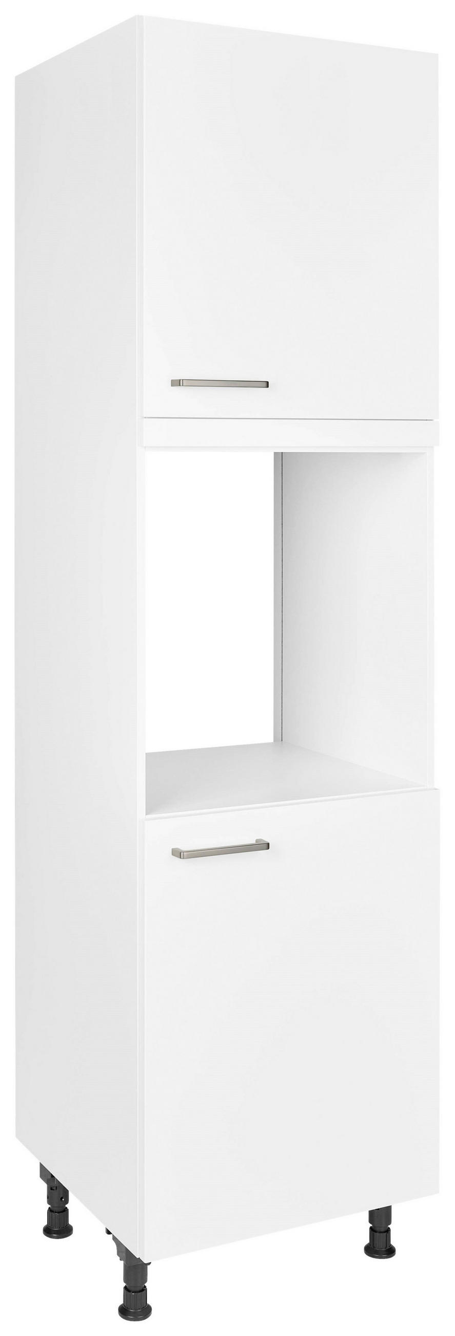 GERÄTEUMBAUSCHRANK 60/216,6/58 cm  in Weiß  - Edelstahlfarben/Weiß, MODERN, Holzwerkstoff/Metall (60/216,6/58cm) - Nobilia