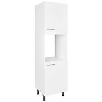 GERÄTEUMBAUSCHRANK 60/216,6/58 cm  Weiss  - Weiss/Edelstahlfarben, Modern, Holzwerkstoff/Metall (60/216,6/58cm) - Nobilia