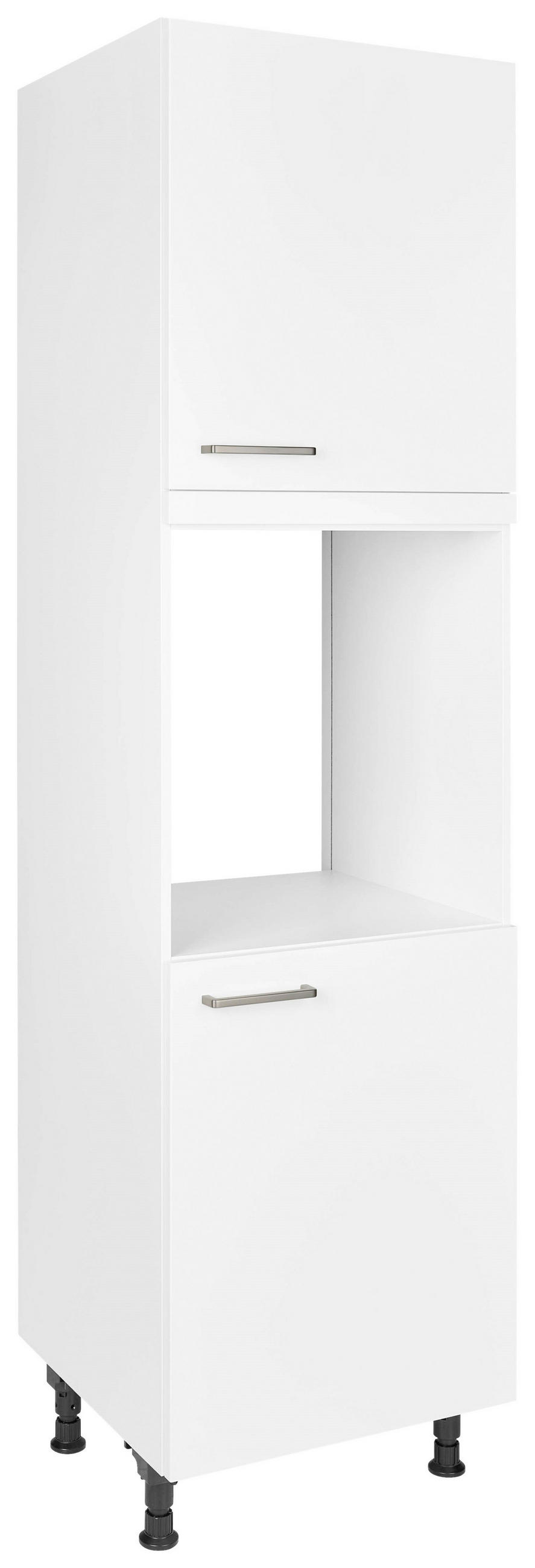 GERÄTEUMBAUSCHRANK 60/216,6/58 cm  Weiss  - Weiss/Edelstahlfarben, Modern, Holzwerkstoff/Metall (60/216,6/58cm) - Nobilia