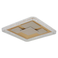 LED-DECKENLEUCHTE 48,8/48,8/7 cm   - Klar/Goldfarben, Design, Kunststoff/Metall (48,8/48,8/7cm) - Globo