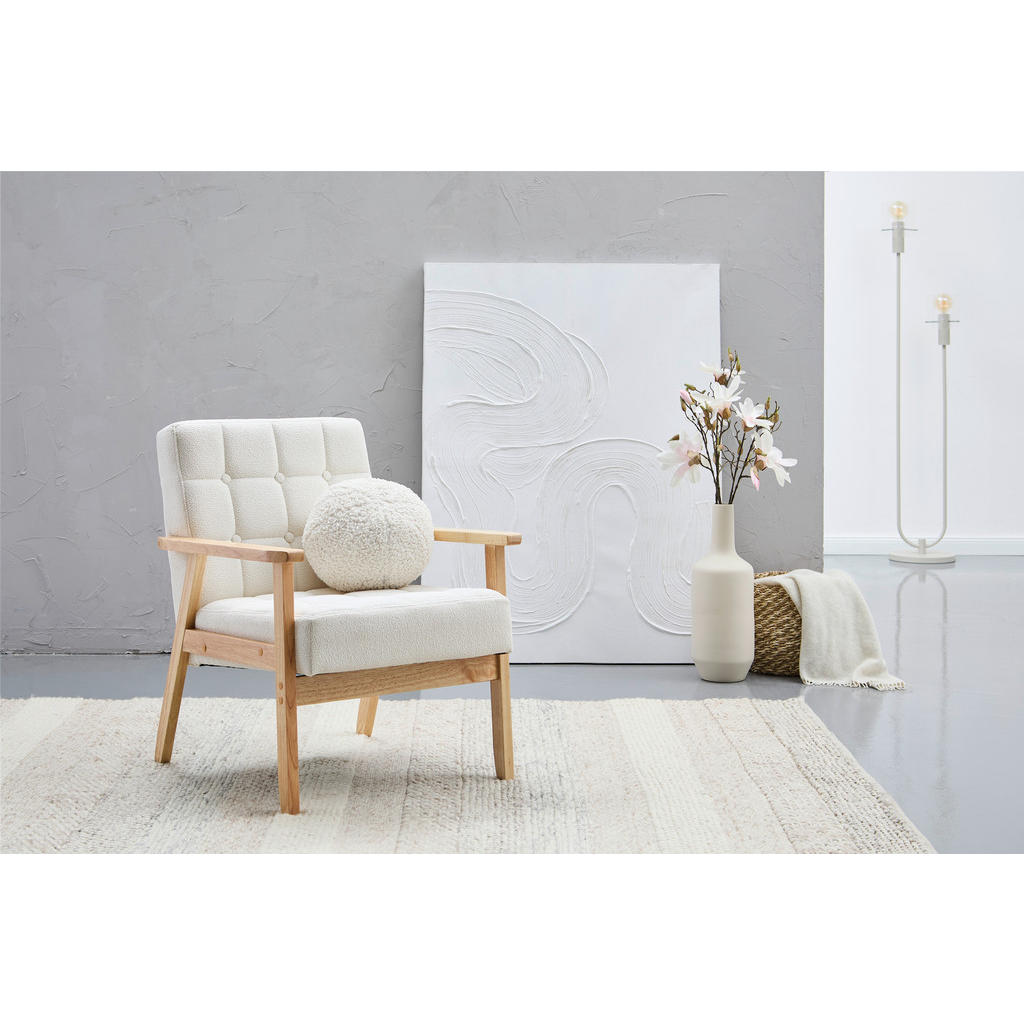 Thumbnail - P & B Sessel, Weiß, Textil, Kiefer, vollmassiv, 64x77.5x67 cm, Wohnzimmer, Sessel, Polstersessel
