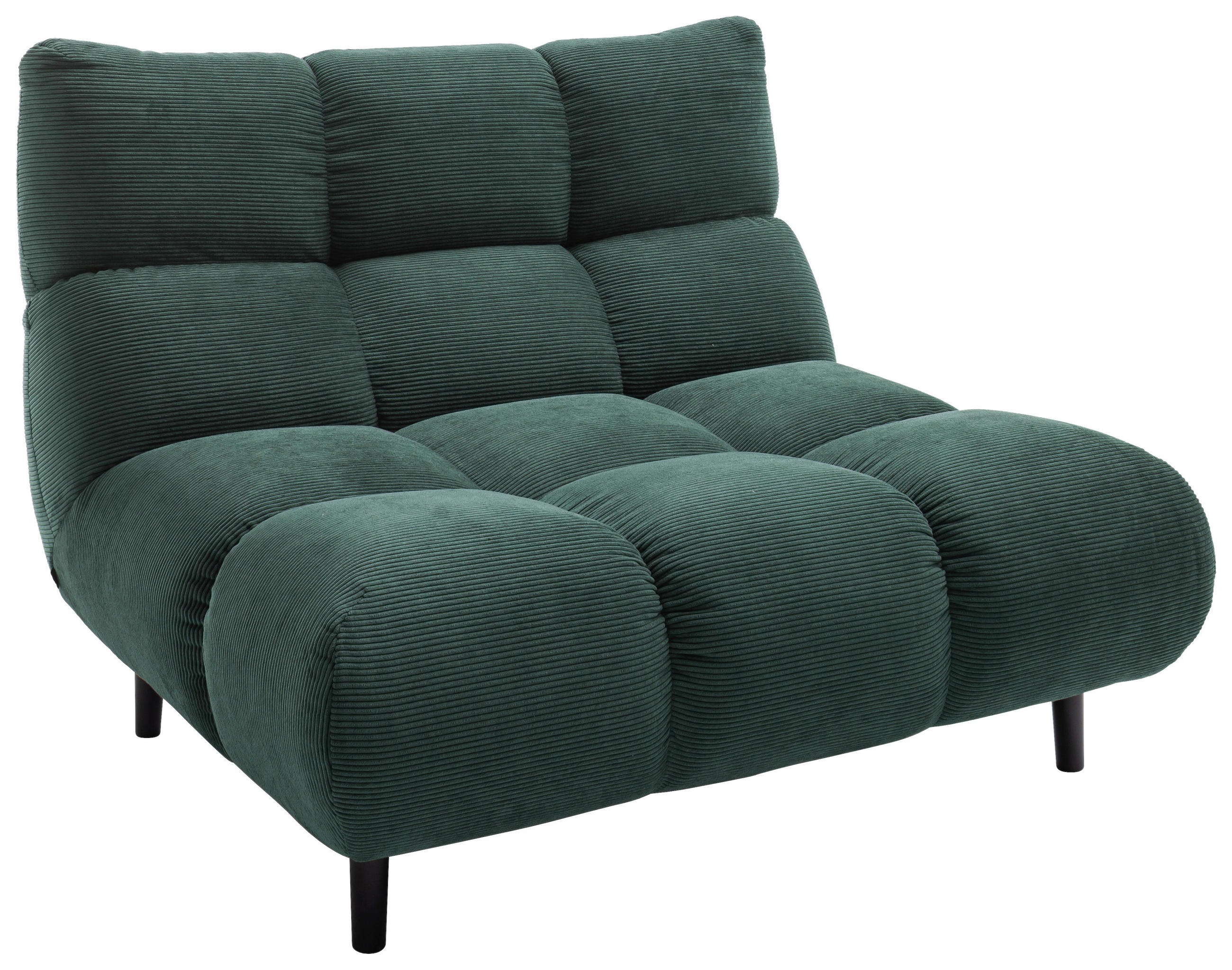 SESSEL in Feincord Grün  - Schwarz/Grün, Design, Holz/Textil (112/85/108cm) - Pure Home Lifestyle