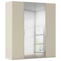 DREHTÜRENSCHRANK 201/235/61 cm,  in Champagner, 4-türig  - Champagner, Basics, Glas/Holzwerkstoff (201/235/61cm) - Novel