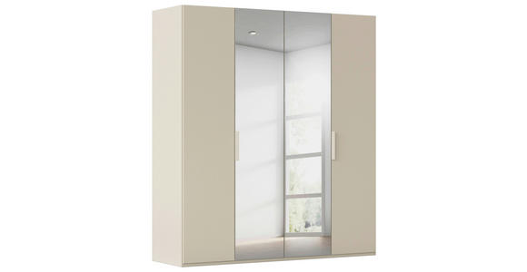 DREHTÜRENSCHRANK 201/235/61 cm,  in Champagner, 4-türig  - Champagner, Basics, Glas/Holzwerkstoff (201/235/61cm) - Novel