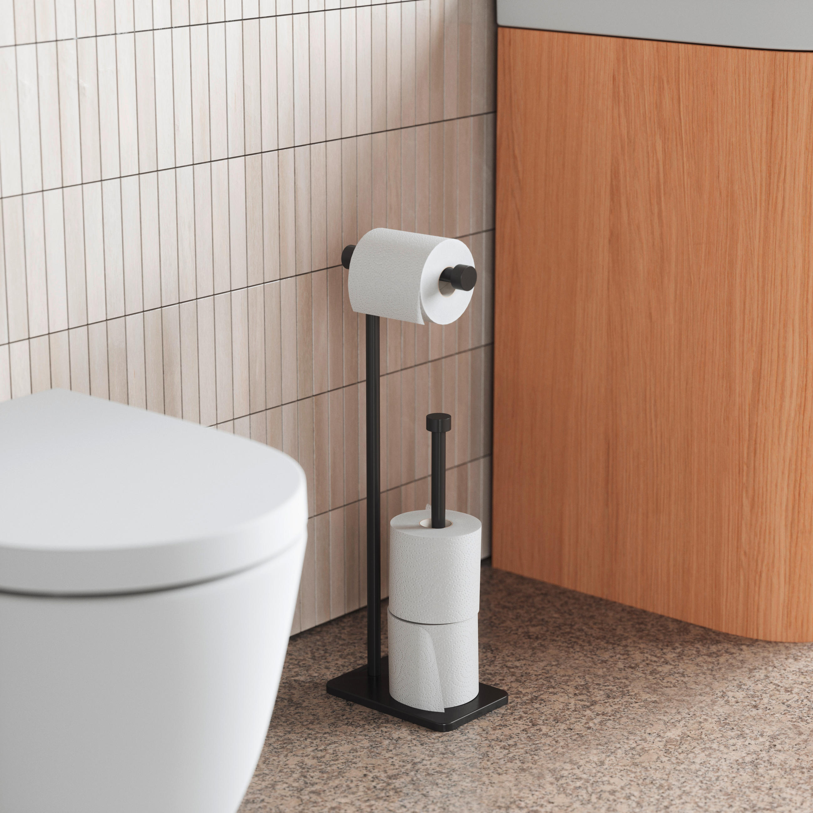 TOILETTENPAPIERHALTER - Schwarz, Basics, Stein/Metall (12/52/20cm) - Umbra