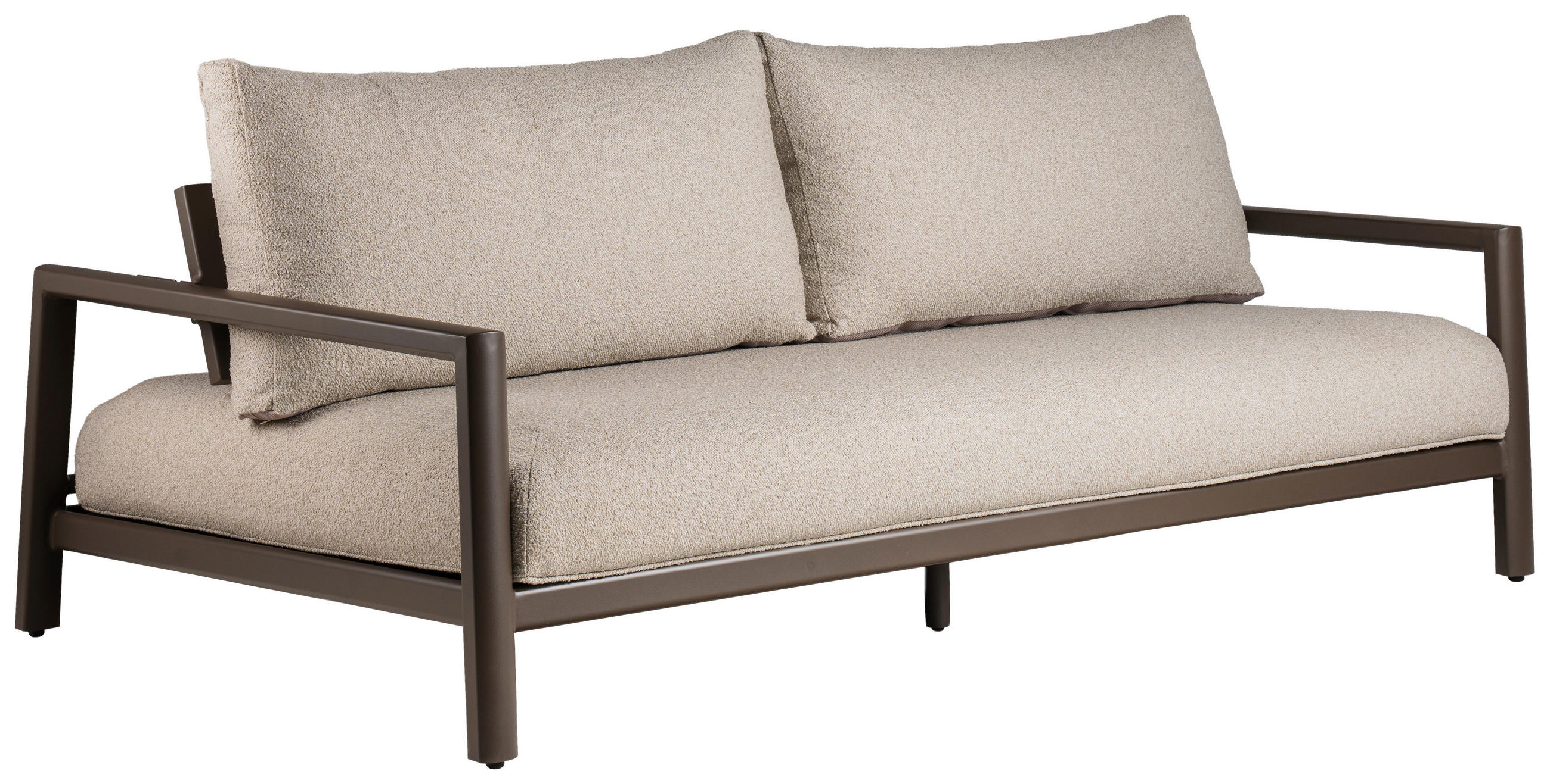 2-SITZER-BANK 207/92/75 cm  in Braun, Creme  - Creme/Braun, MODERN, Textil/Metall (207/92/75cm) - Tierra Outdoor