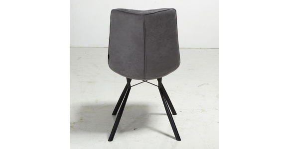 STUHL in Metall, Textil Anthrazit, Schwarz - Anthrazit/Schwarz, Design, Textil/Metall (60/89/54cm) - Xora