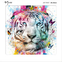 KUNSTDRUCK Tiere Multicolor 30/30 cm  - Multicolor, Basics, Papier (30/30cm) - Monee