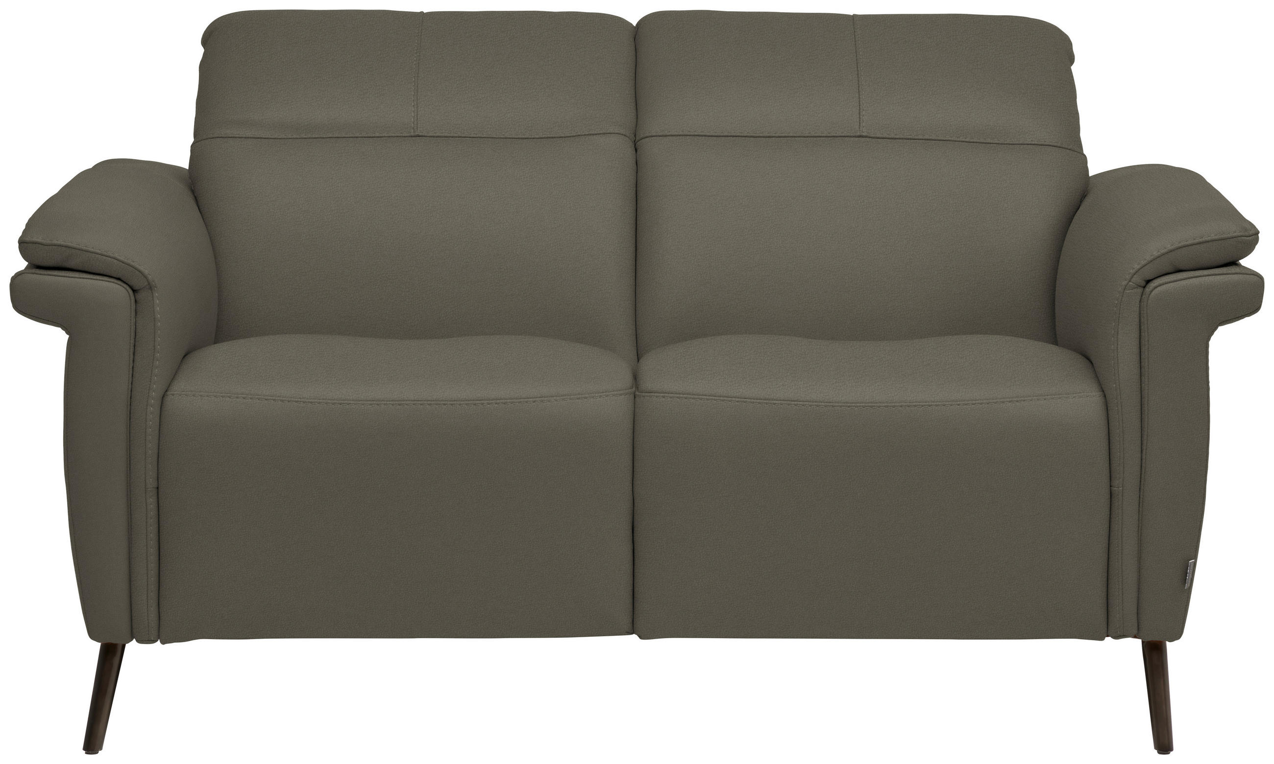 2-SITZER-SOFA  in Echtleder Grau   - Schwarz/Grau, Design, Leder/Metall (162/79/104cm) - Belluti