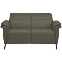 2-SITZER-SOFA  in Echtleder Grau   - Schwarz/Grau, Design, Leder/Metall (162/79/104cm) - Belluti