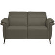 2-SITZER-SOFA  in Echtleder Grau   - Schwarz/Grau, Design, Leder/Metall (162/79/104cm) - Belluti
