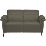 2-SITZER-SOFA  in Echtleder Grau   - Schwarz/Grau, Design, Leder/Metall (162/79/104cm) - Belluti