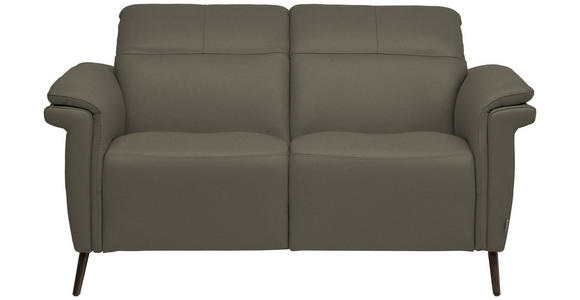 2-SITZER-SOFA  in Echtleder Grau   - Schwarz/Grau, Design, Leder/Metall (162/79/104cm) - Belluti