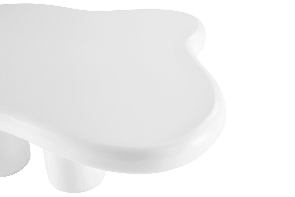 COUCHTISCH 123/89/35 cm Freiform Weiß  - Weiß, Design, Kunststoff (123/89/35cm) - Livetastic