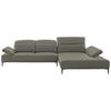 ECKSOFA  in Echtleder Grau  322/206 cm  - Schwarz/Grau, MODERN, Leder/Metall (322/206cm) - Chilliano