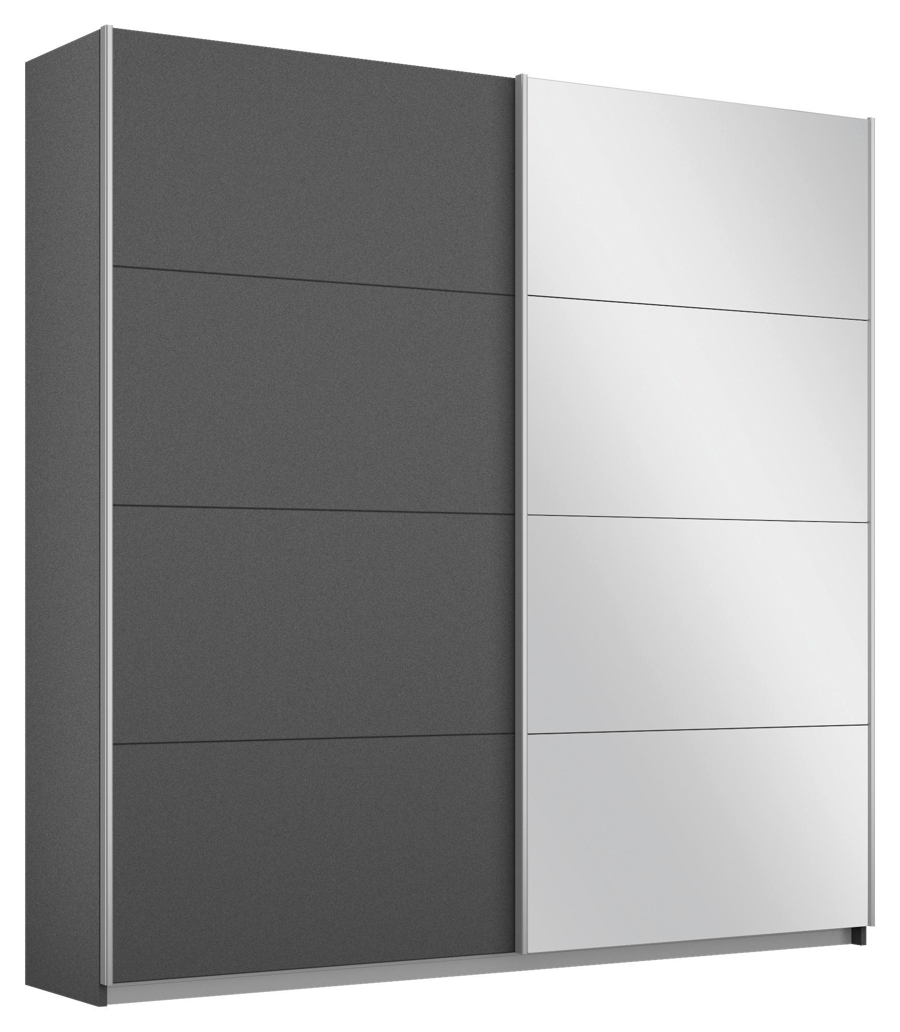 SCHWEBETÜRENSCHRANK 181/230/62 cm 2-türig Grau  - Alufarben/Grau, MODERN, Holzwerkstoff/Metall (181/230/62cm) - Rauch Möbel