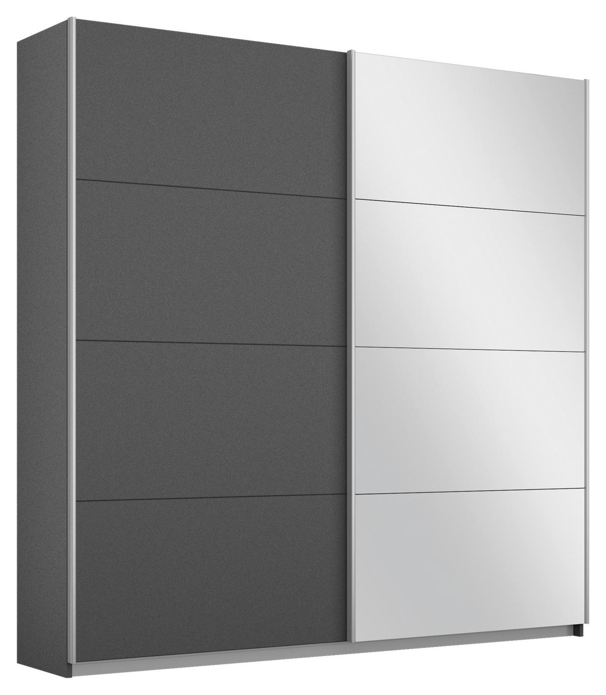 SCHWEBETÜRENSCHRANK  in Grau  - Alufarben/Grau, MODERN, Holzwerkstoff/Metall (181/210/62cm) - Rauch Möbel