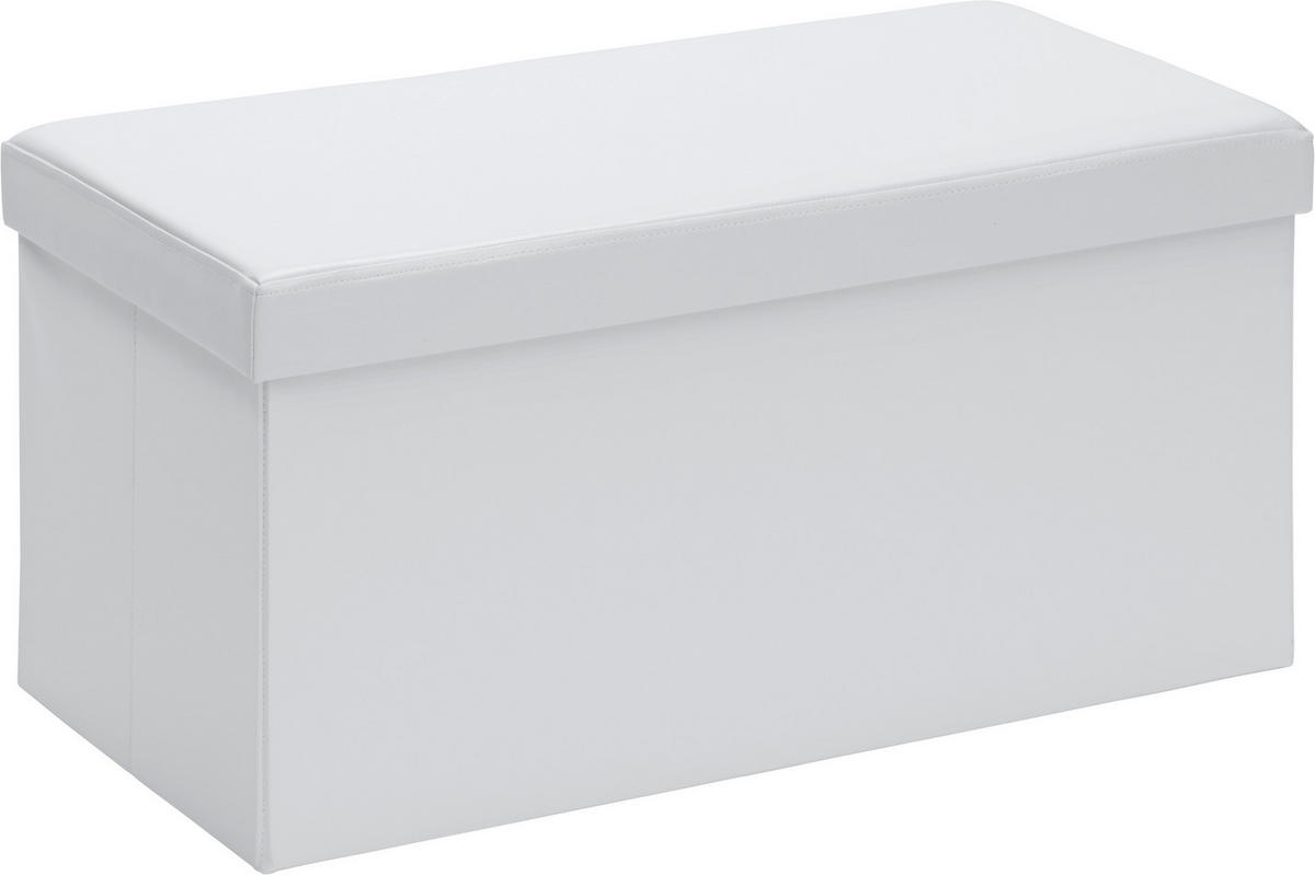 ÚLOŽNÝ BOX NA SEDENIE, textil, kompozitné drevo, 76/38/38 cm - biela, Design, kompozitné drevo/textil (76/38/38cm) - Carryhome
