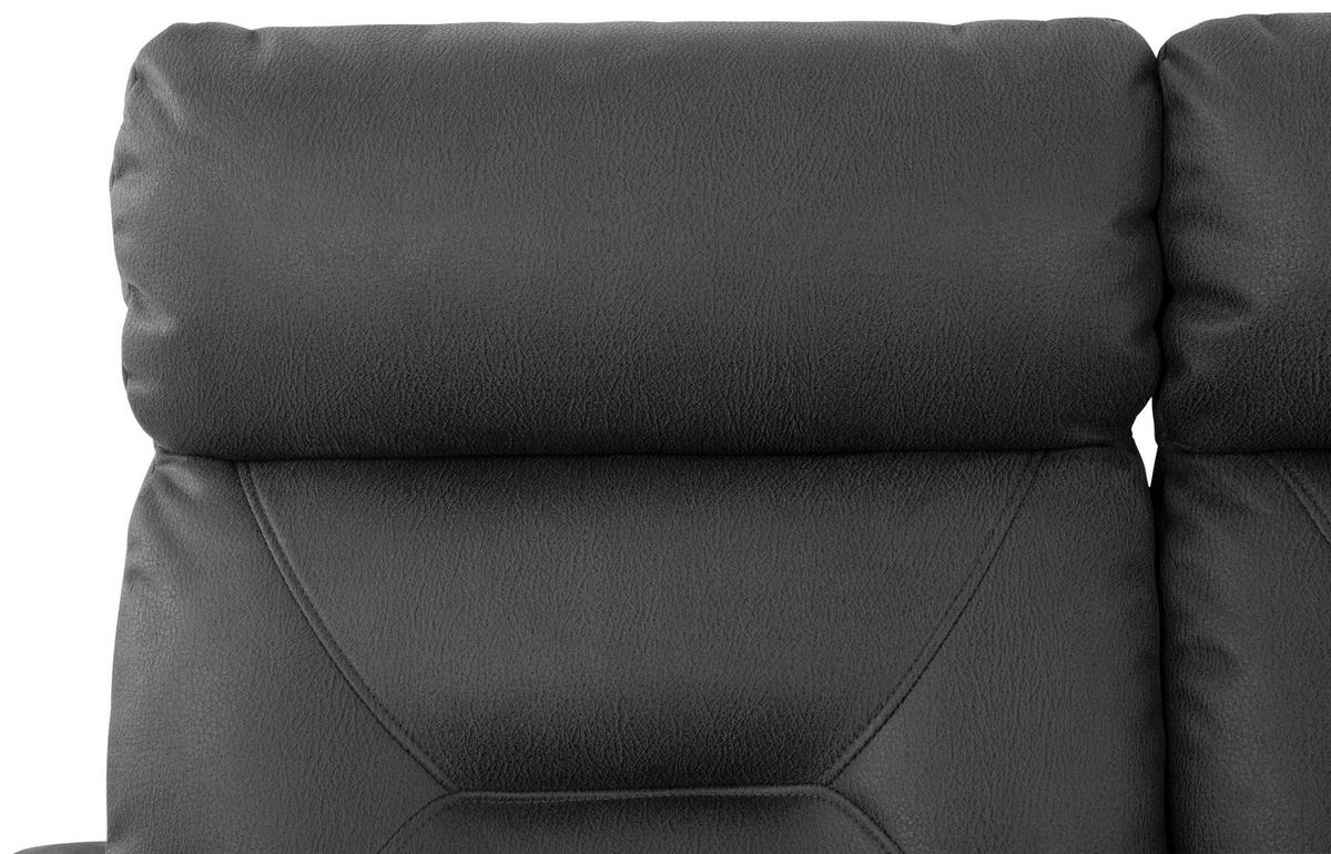 SITZGARNITUR Mikrofaser Grau  - Schwarz/Grau, Design, Textil/Metall - Livetastic