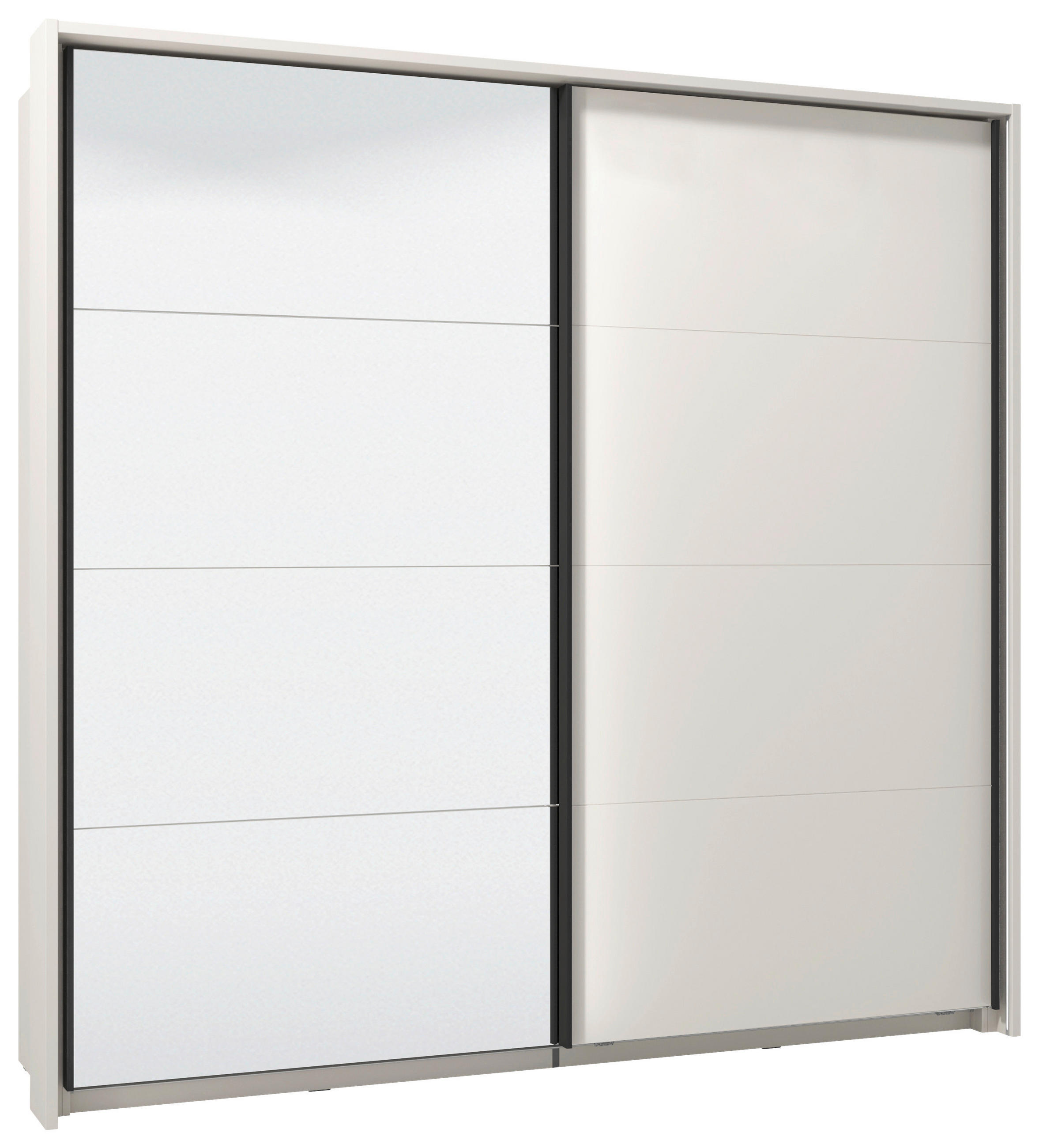 SCHWEBETÜRENSCHRANK 220/217,5/62 cm 2-türig Kaschmir  - Kaschmir/Schwarz, KONVENTIONELL, Glas/Holzwerkstoff (220/217,5/62cm) - Stylife