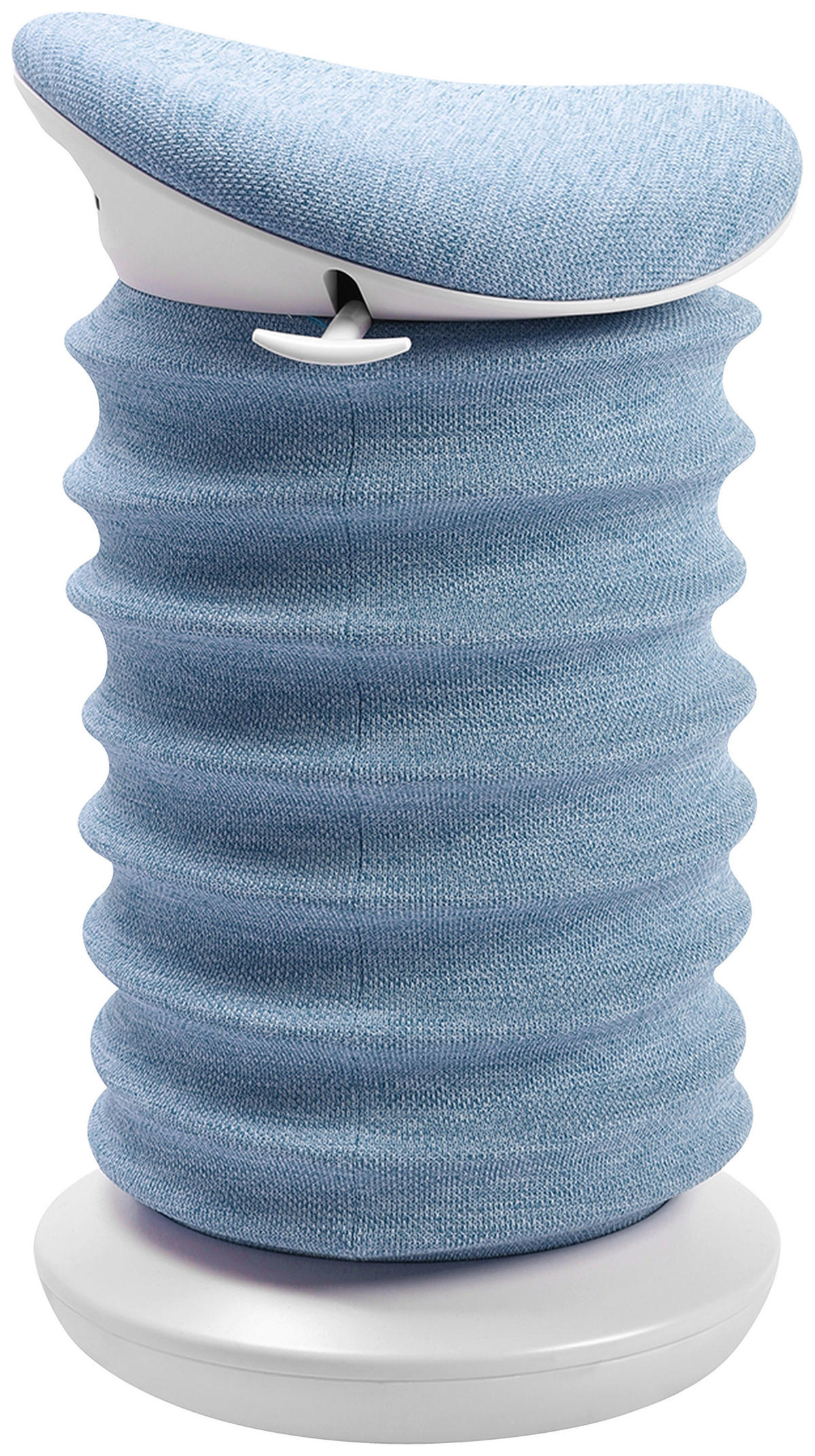 BÜROHOCKER Weiß, Hellblau  - Weiß/Hellblau, Design, Kunststoff/Textil (37,5/53-64/36cm) - Topstar