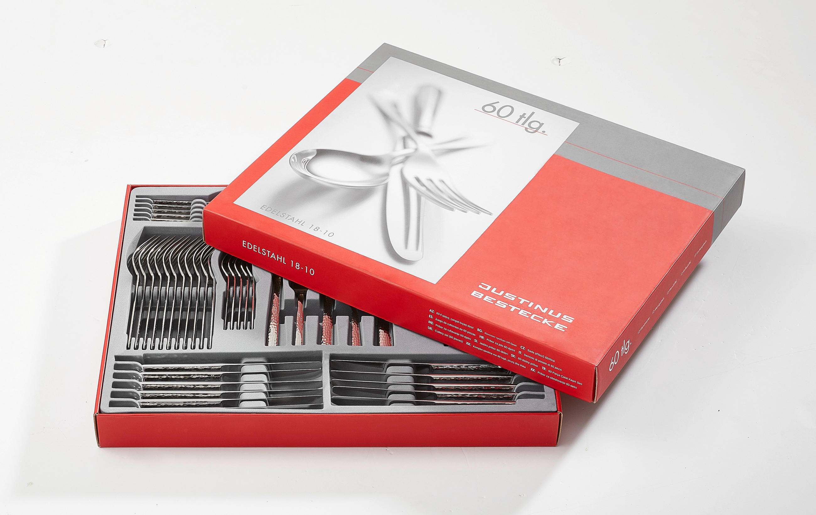Thumbnail - Justinus Besteckset Beat, Metall, 60-teilig, 39.5x6.1x50.2 cm, Essen & Trinken, Besteck, Besteck-Sets