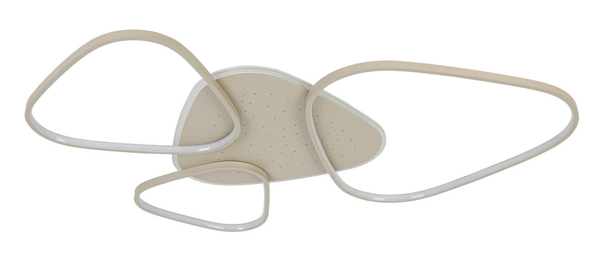 LED-DECKENLEUCHTE Alvia 102,5/72,5/5 cm  - Sandfarben, Design, Kunststoff/Metall (102,5/72,5/5cm) - Novel