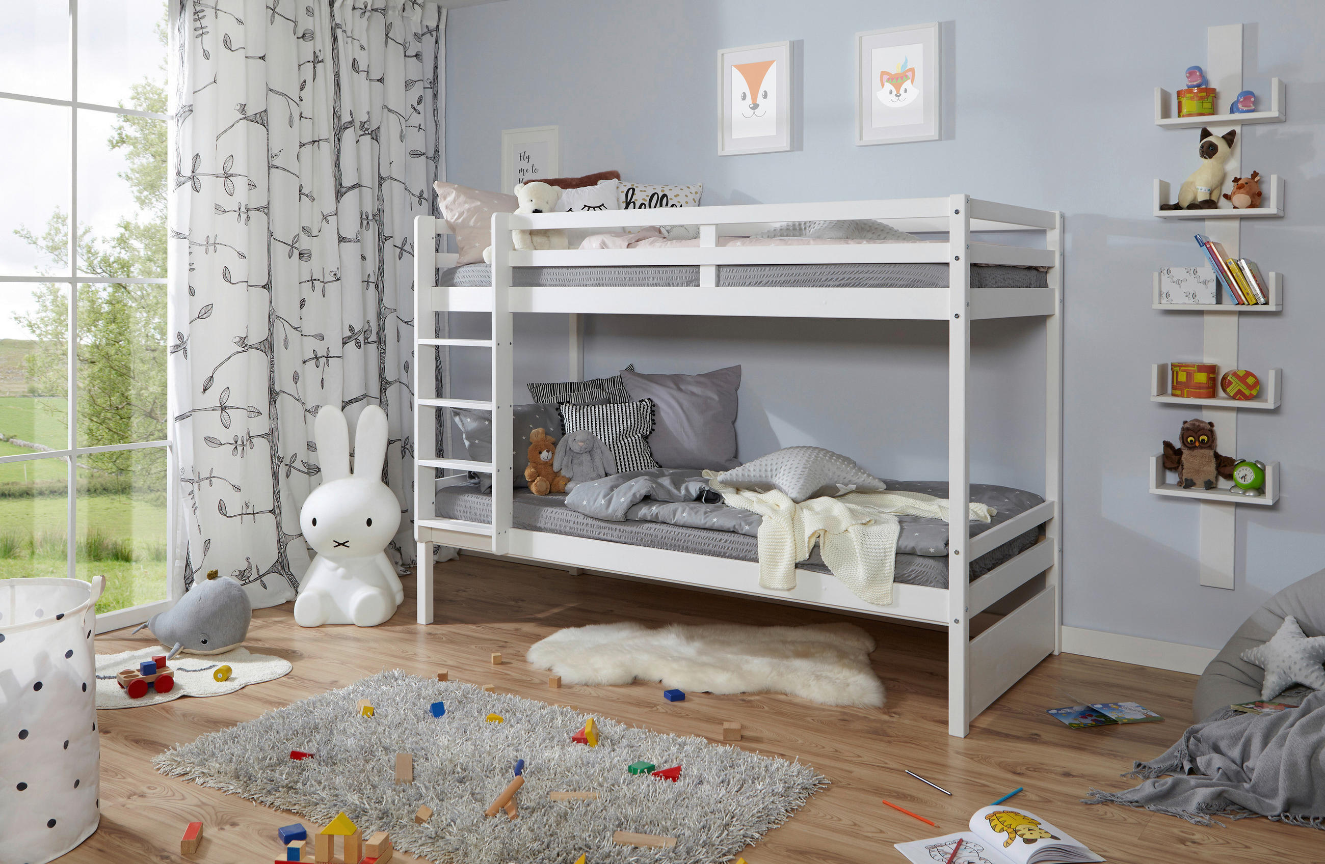 ETAGENBETT - Weiß, MODERN, Holz (90/200cm) - MID.YOU