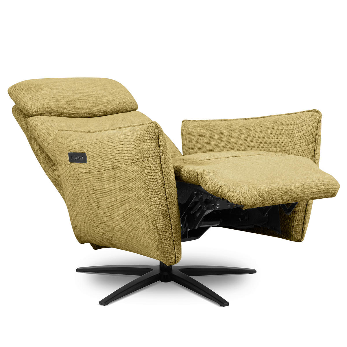 RELAXSESSEL in Textil Hellgrün  - Schwarz/Hellgrün, Design, Textil/Metall (77/107/88cm) - Livetastic