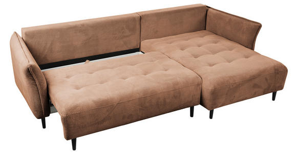 ECKSOFA Dunkelorange Chenille - Dunkelorange/Schwarz, MODERN, Textil/Metall (285/200cm) - Carryhome