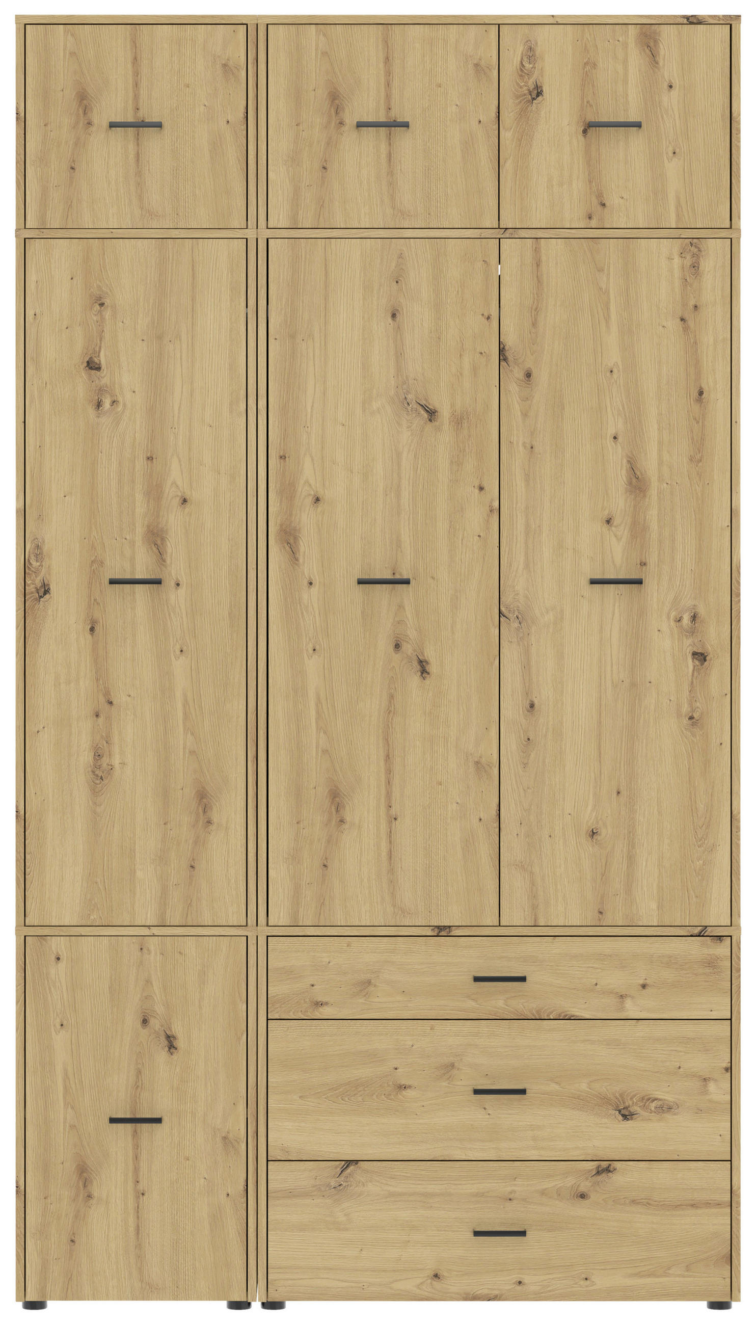 Drehtürenschrank Mit Schubladen 135 Cm Kivo, Eiche