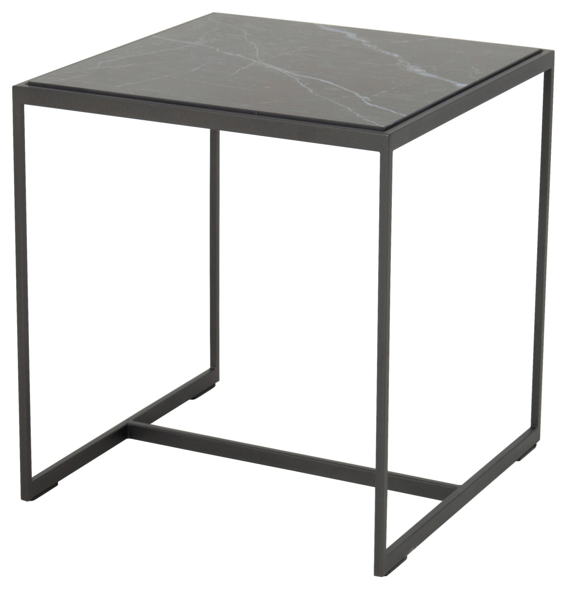 BEISTELLTISCH Stein 45/45/49 cm  - Anthrazit/Grau, Design, Stein/Metall (45/45/49cm) - Johann Jakob