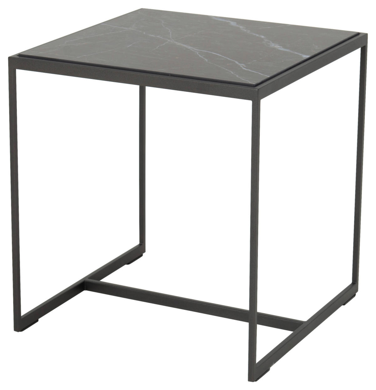 BEISTELLTISCH in Stein 45/45/49 cm  - Anthrazit/Grau, Design, Stein/Metall (45/45/49cm) - Johann Jakob