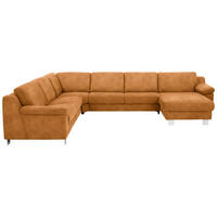 WOHNLANDSCHAFT in Mikrofaser Currygelb  - Chromfarben/Currygelb, Design, Textil/Metall (278/364/166cm) - Valdera