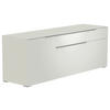 LOWBOARD Weiss, Alufarben  160/58/45 cm  - Weiss/Alufarben, Design, Glas/Holzwerkstoff (160/58/45cm) - Moderano